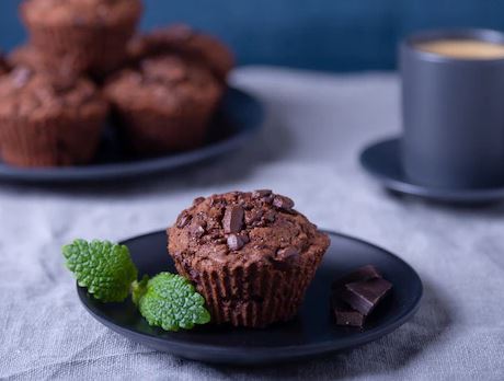 Muffins healthy à la menthe et aux pépites de chocolat